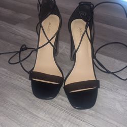 Aldo Black Wrap Heels 