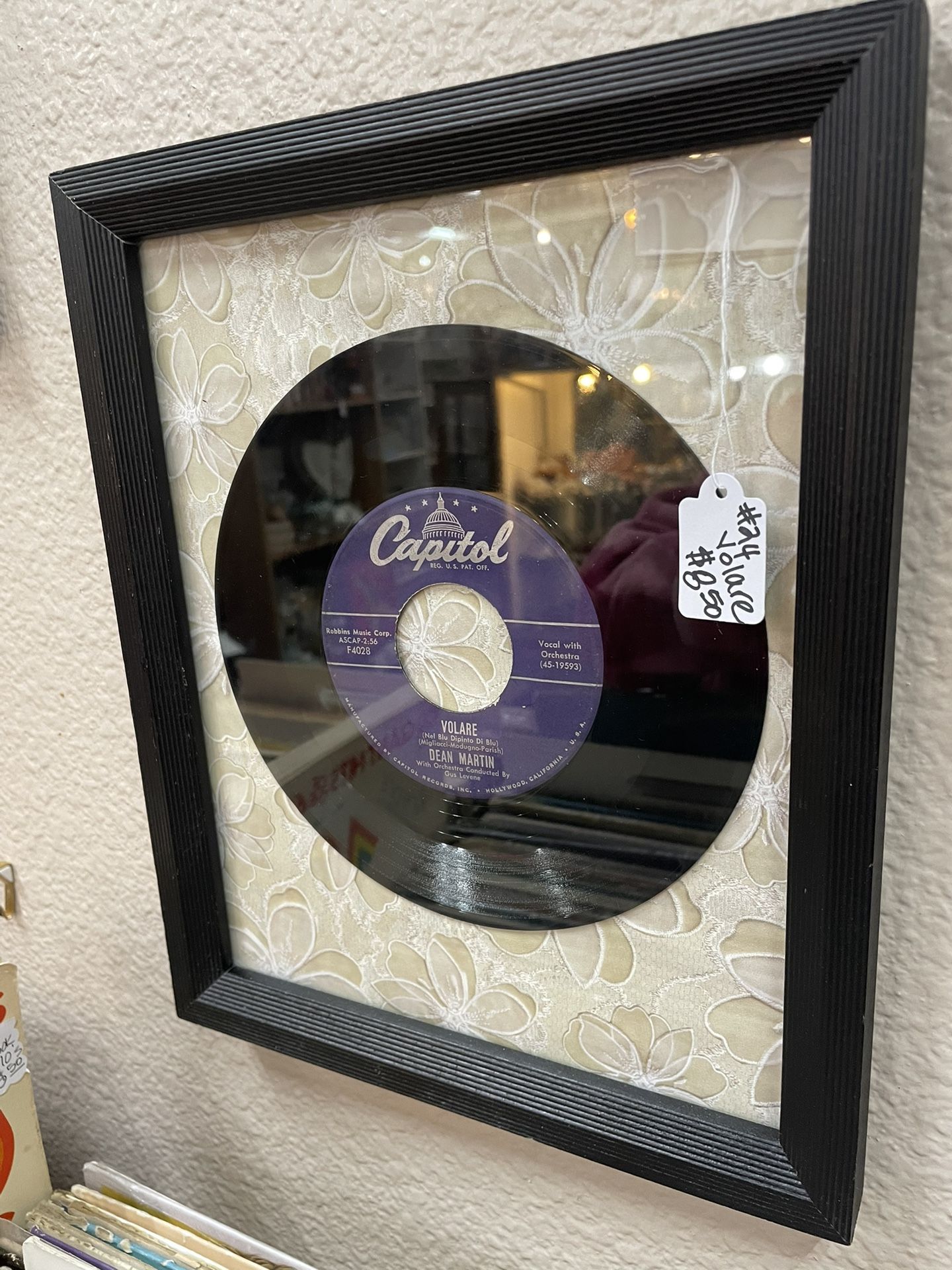 Vinyl Dean Martin Framed 45 Record
