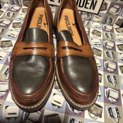 Pikolinos Aldaya W8J Leather Penny Loafers-Cognac/Grey-Mens Size 8.5