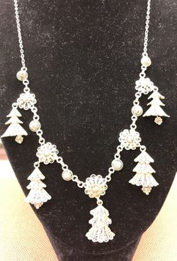 Sterling silver Christmas tree necklace