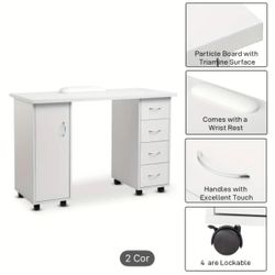 Manicure/Nail Desk With Storage- New (Assembly Required)