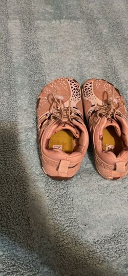 Pink Lace-Up Sneakers with Cutout Detail barefoot