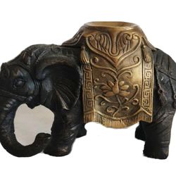 Indian Antique Bronze Elephant Statue Ornate Brass Saddle