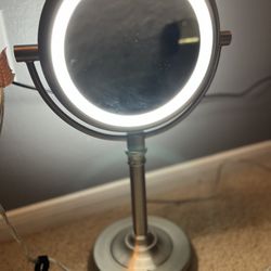 Gently Used Conair Lighted Makeup Mirror – Brushed Satin Nickel Finish