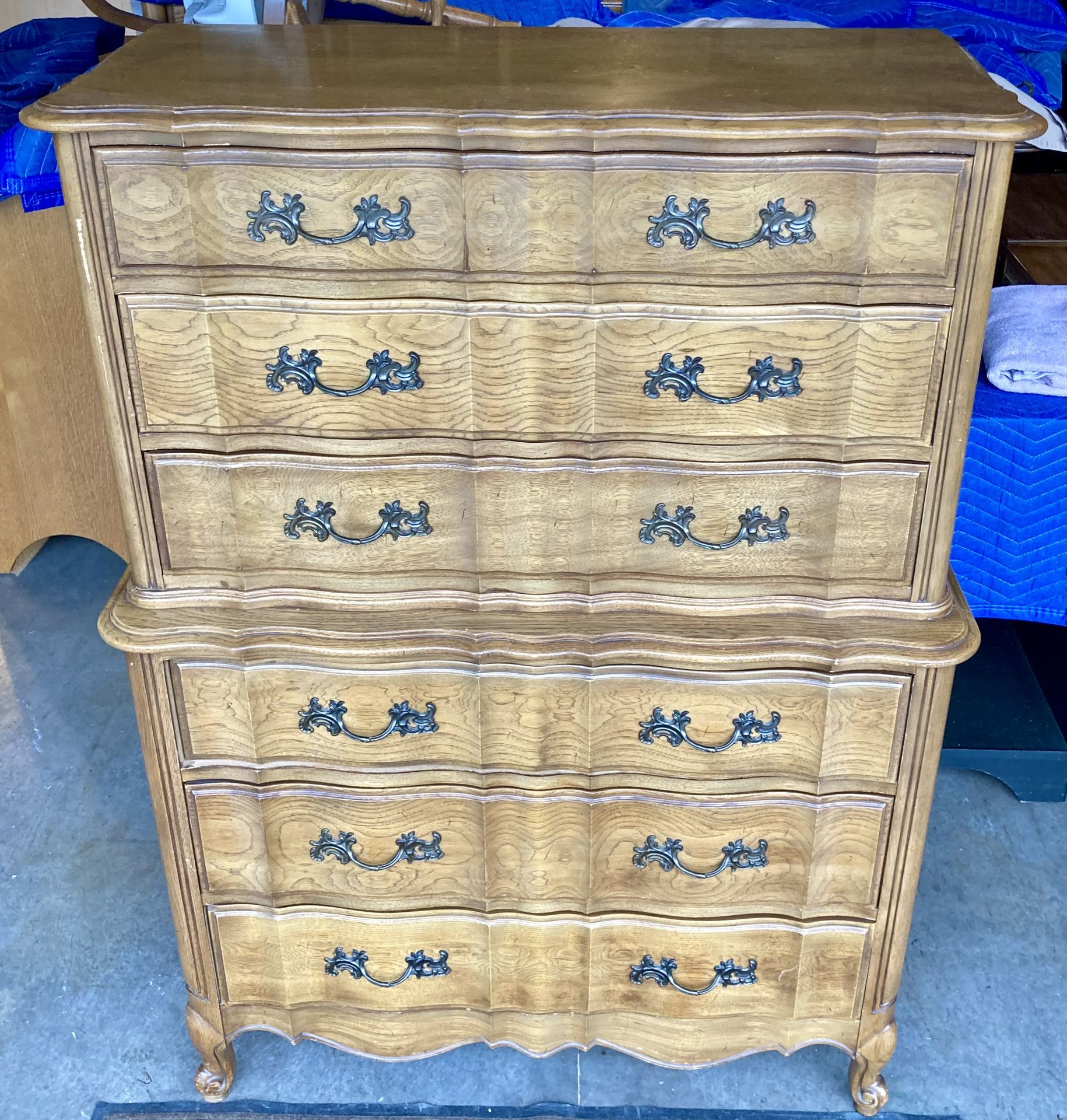 Thomasville 6 Drawer French Provincial Highboy Dresser Drawer Chest