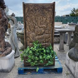 Concrete Resin Fiberglass Buddha Statue Wall Fountain / Cement Fiberglass Backyard Patio Buddha Fountains