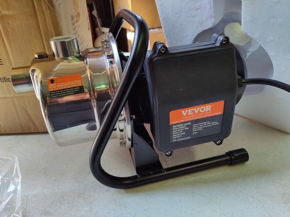 Vevor 1hp Shallow Well / Sprinkler Pump