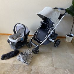 Uppababy Cruz V2 Stroller With Car Seat Beige