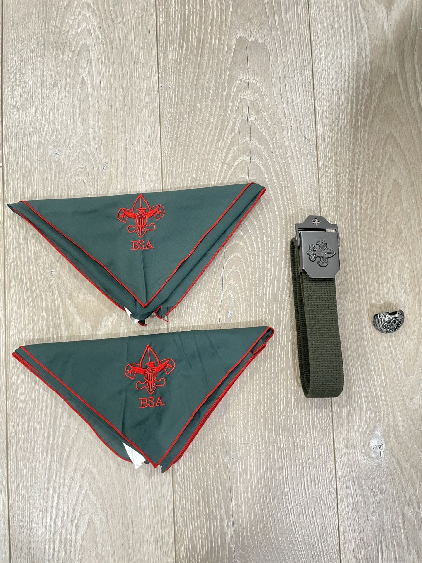 Boyscout Belt, Neckerchiefs, and Slide