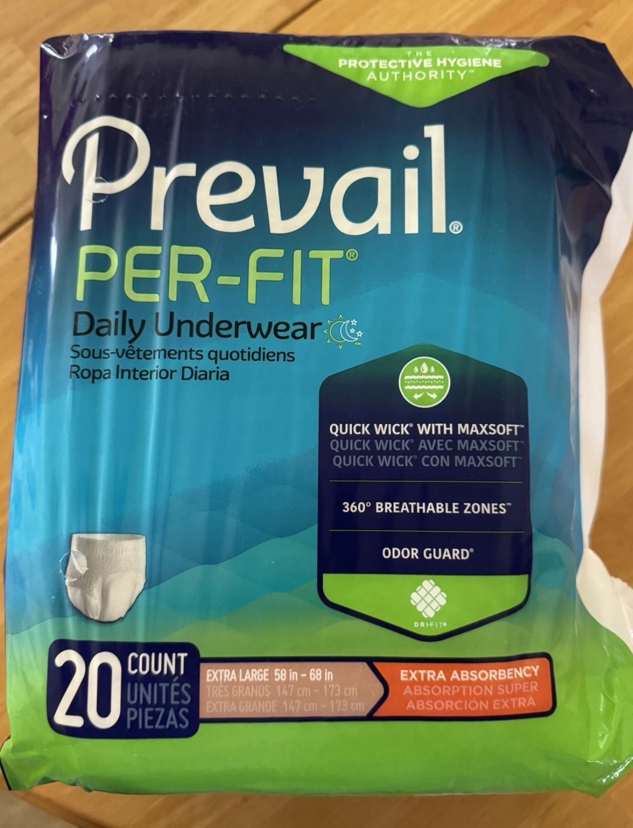 PREVAIL PER-FIT DAILY UNDERWEAR XL 20 Count
