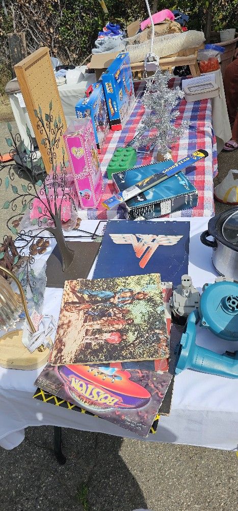 Yard Sale 9-13-2025 Vinyls Clothing Toys Tools