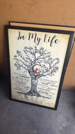 Beatles 'In My Life' Framed Lyrics Art Print