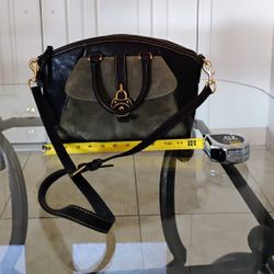 Dooney and Bourke Leather and Suede Shoulder Bag