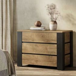 New assembled Oversized Nightstand, 36" Wide Night Stand with 3 Drawers, Extra Large Nightstand Bedside Table for Bedroom, Farmhouse Side End Table wi