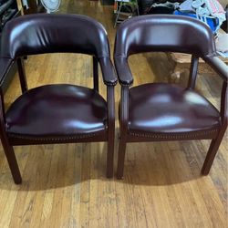 $300, 2 Maroon Color Accent Chairs 
