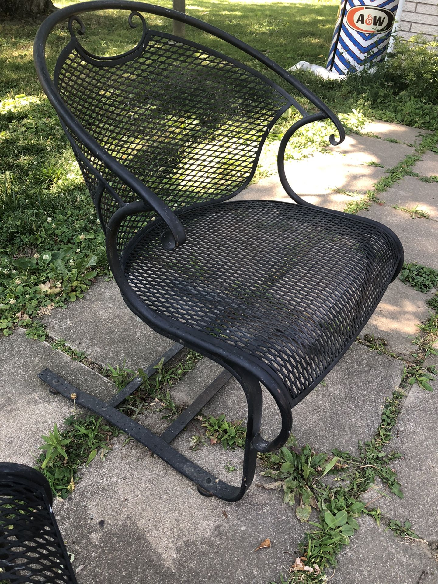 Metal Wrought Iron Patio Chairs 2 Piece Set