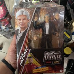WWE Elite Monday Night War Series 8 ERIC BISCHOFF Figure w/BAF Michael Cole DMG
