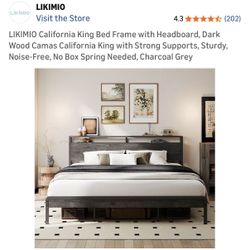 LIKIMIO California King Bed Frame – Brand New