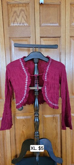 Womens Red Blingy Longsleeve Top Size XL