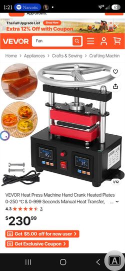 Vevor dual plated rosin heat press