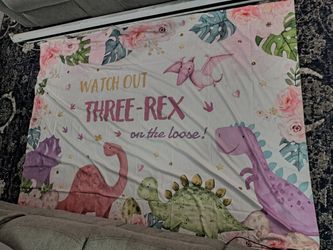 Three Rex Birthday Backdrop
