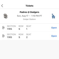 Dodger Tickets 8/17