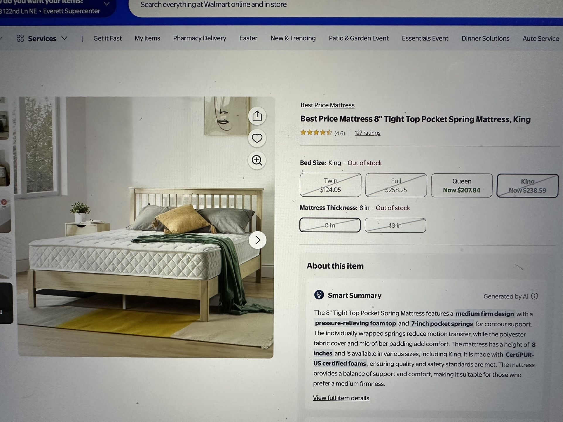 King Bed Mattress With Frame