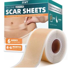  Silicone Scar Sheets, Silicone Scar Tape for Surgical Scars - 60" x 1.6" Roll - 1.5M, Medical Grade Reusable Effective Scar Removal for Kel