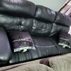 Pellissima Black Leather Sofa