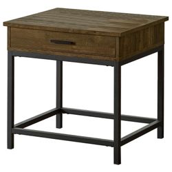 End/Side Table w/ Drawer in Brown Oak