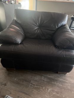 Leather sofa and chair