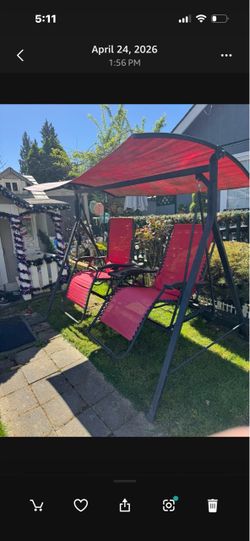 Swing set for two o-gravity chairs used