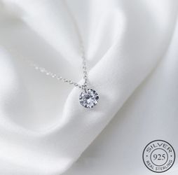 925 sterling silver beautiful necklace zircon !!