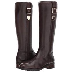 COACH Easton Leather Brown Knee High Riding Equestrian Zip Boots Womens Sz 6 B