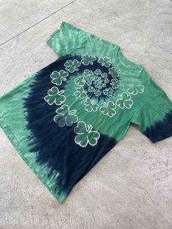 Liquid Blue Shamrock Spiral Tye Dye TShirt