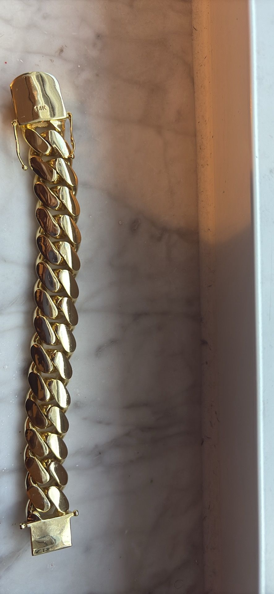 Gold Plated Cuban Bracelet (8Inch, 22mm)
