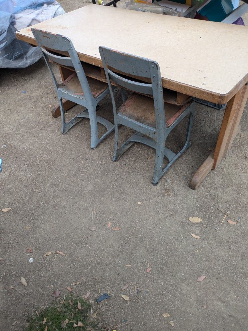 Antique Desk With Children