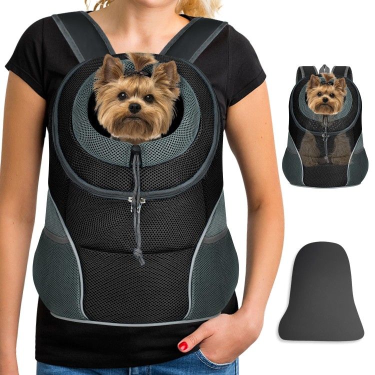 YUDODO Pet Dog Backpack Carrier Small Dog Front Carrier Pack Reflective Head Out Motorcycle Puppy Carrying Bag Backpack for Small Medium Dogs Cats Rab