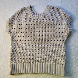 Apt 9 Women's Size Medium Knitted Top/Vest Short Sleeves Linen/Beige Color