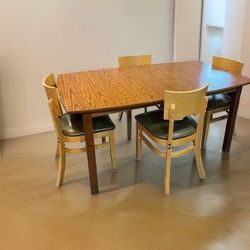 Dining Table + Leaf + 4 Chairs