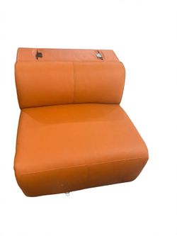 Orange Faux Leather Armless Power Recliner Chair - Modular Sectional Piece