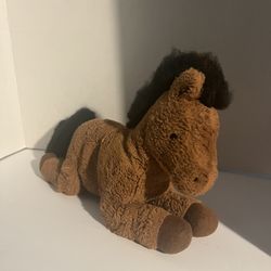 Jellycat Brown Clover Pony Plush With Black Mane 14” Stuffed Animal Horse