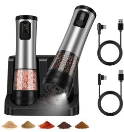 Automatic Electric Salt and Pepper Shakers with Large Capacity
