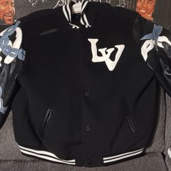 Louis vuitton leather varsity jacket