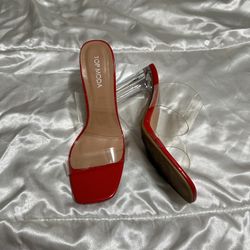 Heels Clear Straps Size 7 