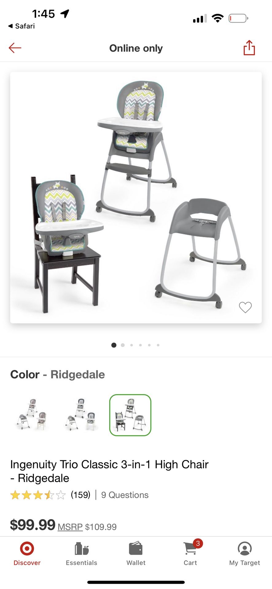 Ingenuity Trio High Chair