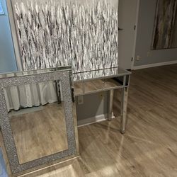 Mirrored Vanity Set with Decor –| $210