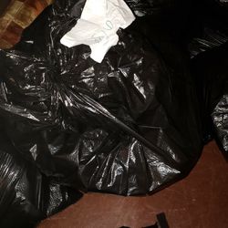 Womens Size Large Clothes,.large Black Trash Bag Full