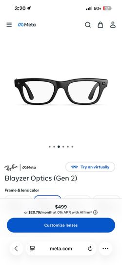 Meta glasses blayzer optics matte black