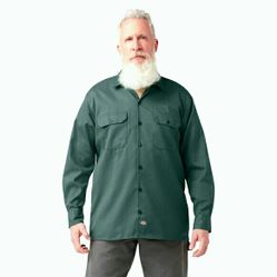 Dickies O.G. Work Shirt Long Sleeve Lincoln Green XL Mechanic Biker Skater 